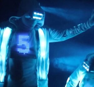 LED Mixd Elements chest screen LED mixd elements dance performance glow light suits