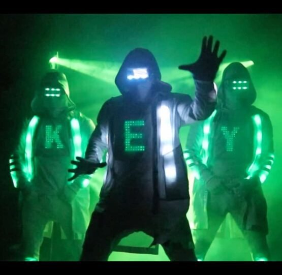 Mixd elements LED dancers Key LED mixd elements dance performance glow light suits custom design